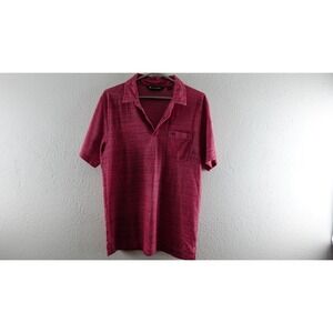 Travis Mathew Premium SS Golf Polo Mens L Deep Red Maroon Cotton Blend